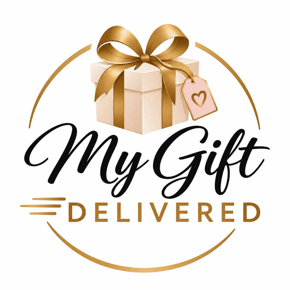 My Gift Delivered gold gift box logo